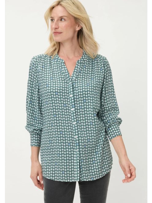 Olsen Zöld-Fehér Mintás Blúz-38