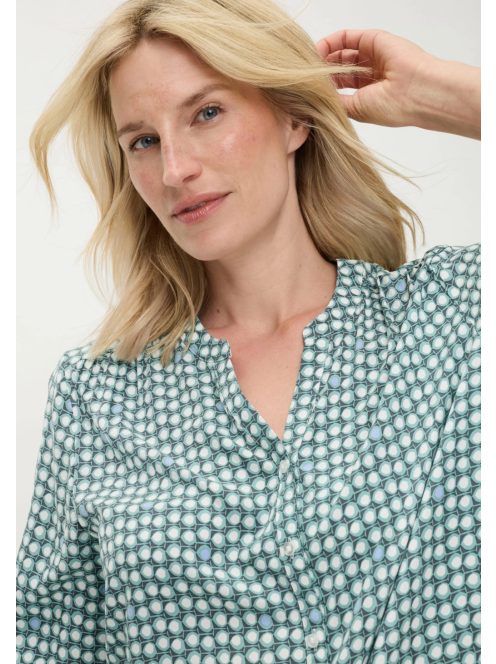 Olsen Zöld-Fehér Mintás Blúz-38