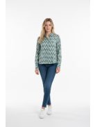 Olsen Zöld-Fehér Mintás Soft Ing