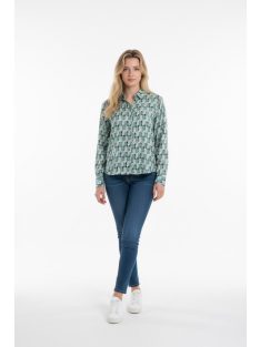 Olsen Zöld-Fehér Mintás Soft Ing