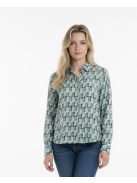 Olsen Zöld-Fehér Mintás Soft Ing