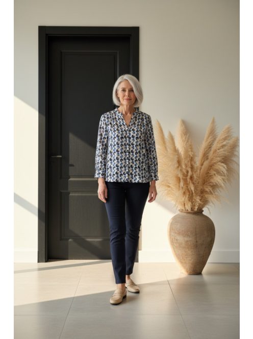 Olsen Kék-Beige Mintás Selly Ing