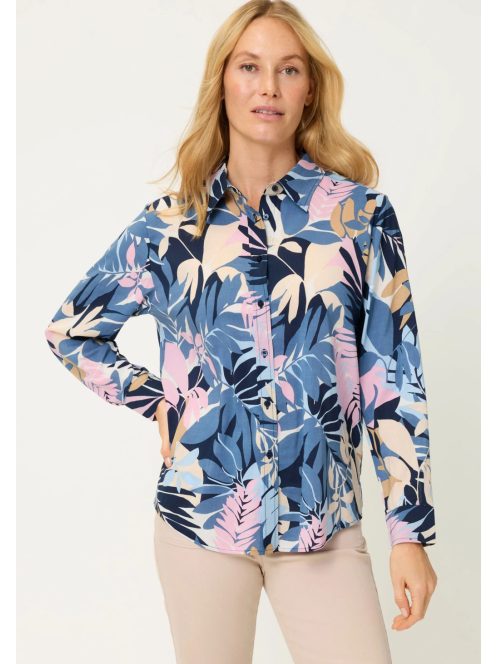 Olsen Kék-Rózsaszín Mintás Sendy Ing