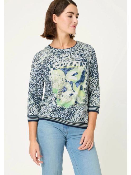 Olsen Kék-Zöld Virágos Dimi Felső