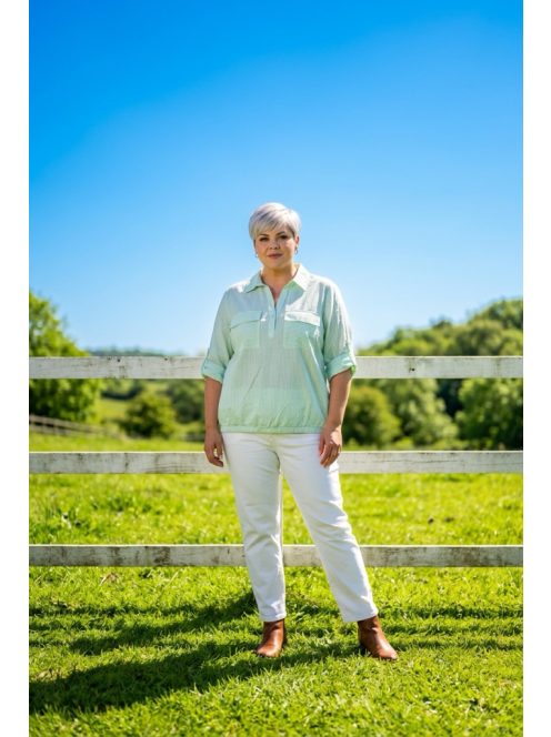 Olsen Zöld-Fehér Csíkos Mimi Ing