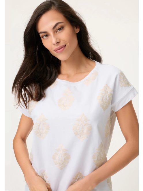 Olsen Fehér-Beige Hímzett Felső