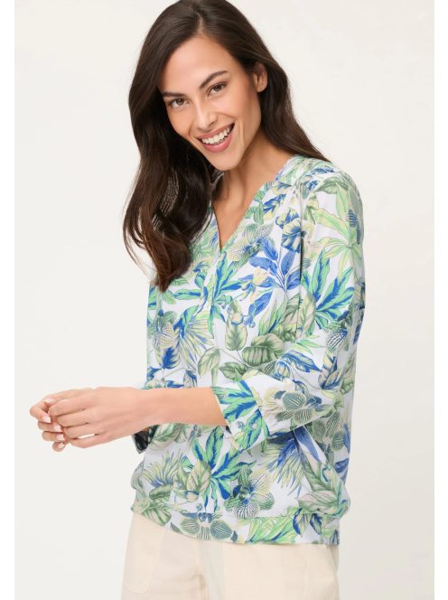Olsen Zöld-Kék Mintás V Felső