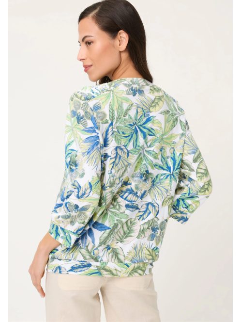Olsen Zöld-Kék Mintás V Felső