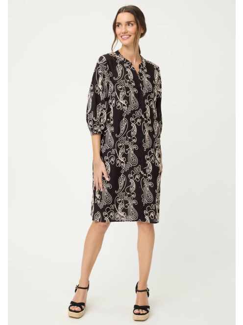 Olsen Fekete-Beige Hímzett Ruha