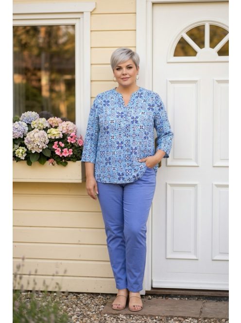 Olsen Kék-Fehér Cserépmintás Ing