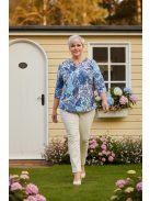 Olsen Fehér-Kék Mintás Clara Felső