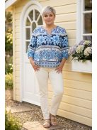 Olsen Fehér-Kék Mintás Amy Felső