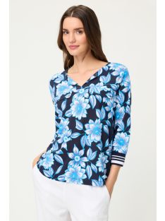 Olsen Kék-Fehér Virágos Polli Felső