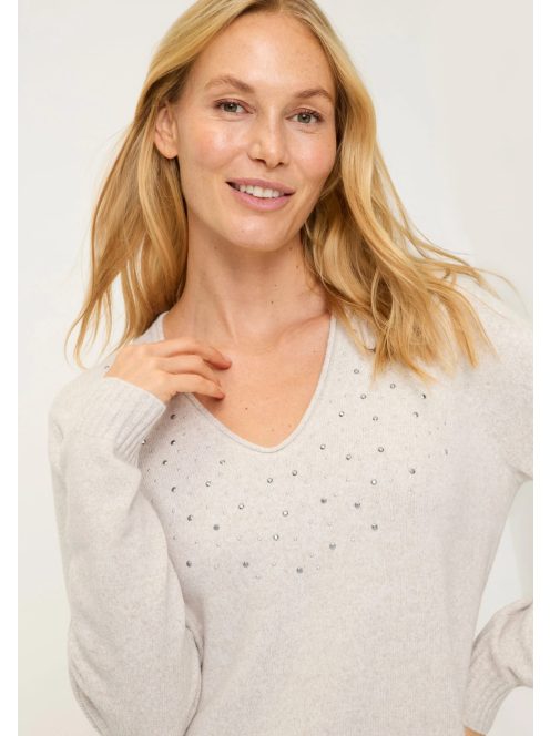Olsen Beige-Köves Remmi Pulóver