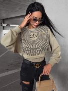 O'la Voga Khaki Tanes Pulóver-M