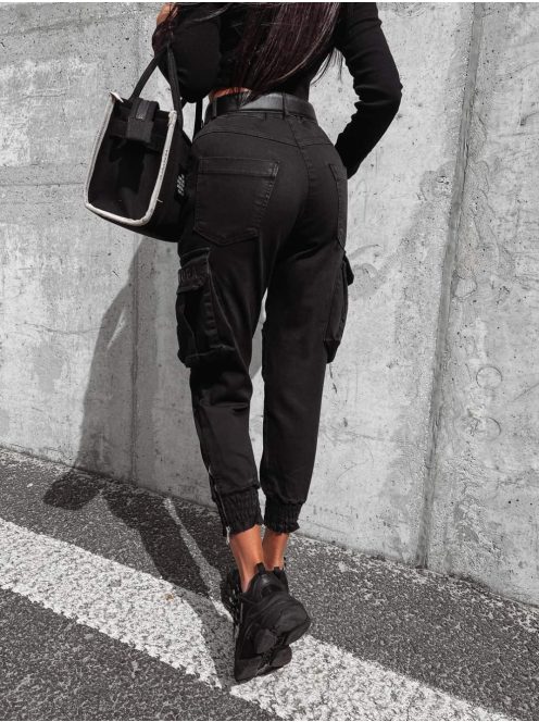 O'la Voga Fekete Cargo Farmernadrág