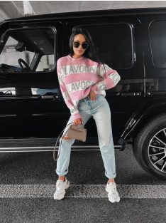 O'la Voga Rózsaszín Pansy Pulóver