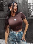 O'la Voga Csokibarna Inked Felső