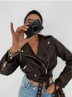 O'la Voga Fekete Campani Műbőr Kabát