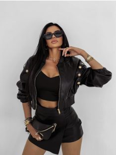 O'la Voga Fekete Soa Műbőr Kabát