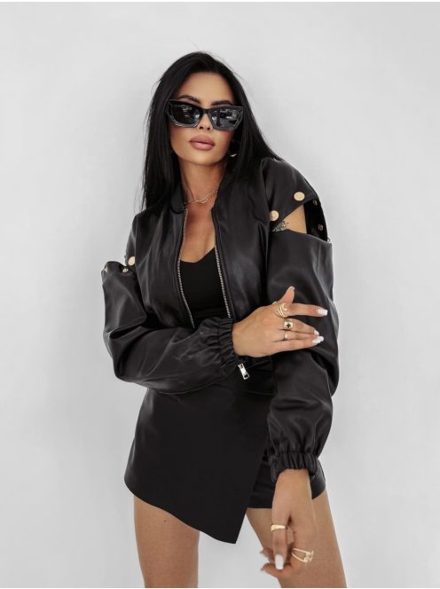 O'la Voga Fekete Soa Műbőr Kabát