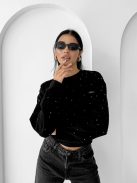 O'la Voga Fekete Rhaella Pulóver