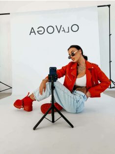 O'la Voga Piros Ladyo Műbőr Kabát