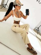 O'la Voga Beige Fiofio Nadrág