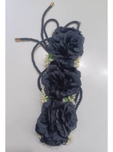 Fekete Virágos Kötős Öv