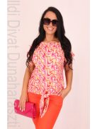 Rouge Narancs-Pink Hullámos Szelli Blúz
