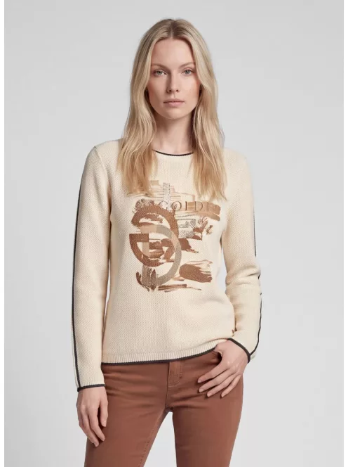 Rabe Beige Mintás Pulóver