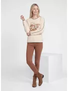 Rabe Beige Mintás Pulóver