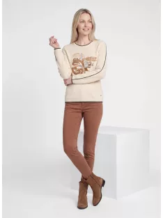 Rabe Beige Mintás Pulóver