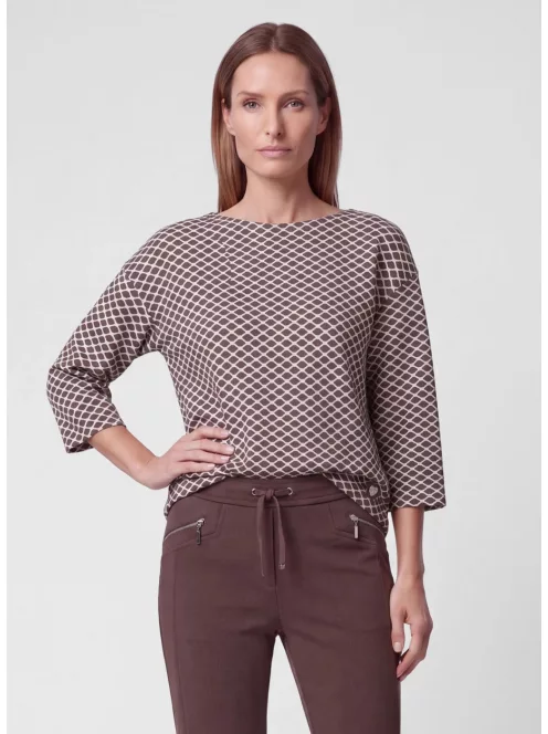Rabe Barna Jacquard Mintás Felső
