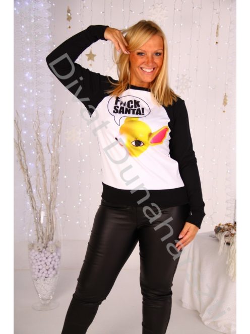 Sugarbird F#ck Santa Sutil Pulóver-M