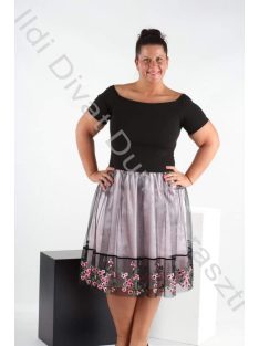 Simply púder-fekete A-vonalú ruha