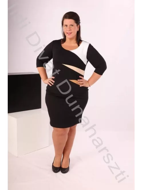 Simply sugaras fekete ruha - 44