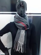 Szürke-Piros Kockás Kasmír Sál