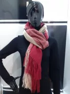 Bordó-Beige Kockás Kasmír Sál