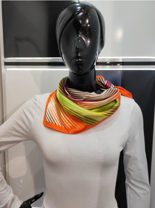 Narancs Csíkos Hebe Szatén Kendő