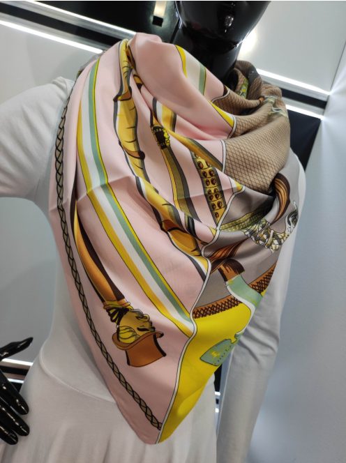 Citromsárga Bot Mintás Karneol Sál