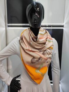 Narancssárga Bot Mintás Karneol Sál