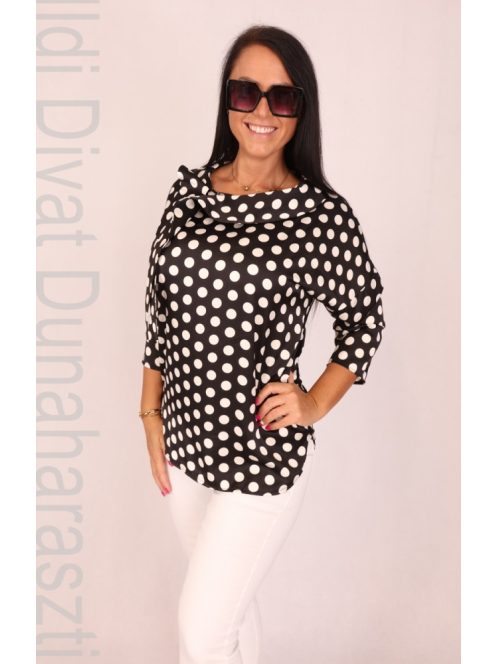 Tara Fekete-Fehér Pöttyös Nita Blúz