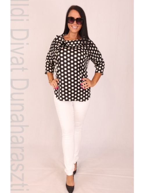 Tara Fekete-Fehér Pöttyös Nita Blúz