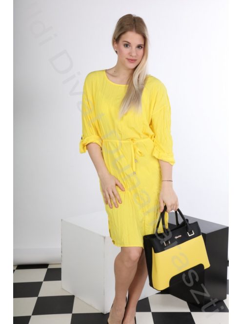 Tara sárga gyűrt ruha