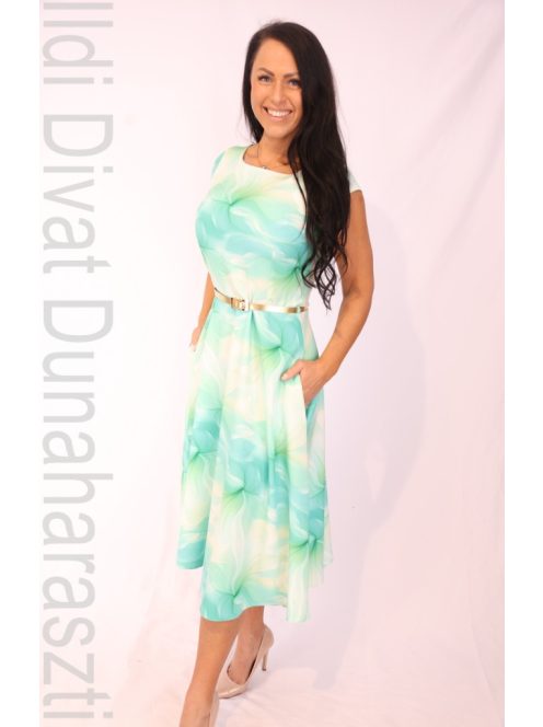 Gotta Zöld-Beige Márványos Golde Ruha