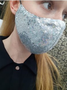 Ezüst flitteres maszk