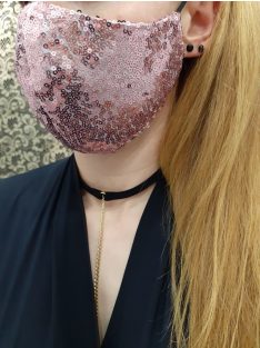 Rózsaszín flitteres maszk