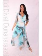 Exclusive Türkiz-Beige Mosott Iglice Maxi Ruha