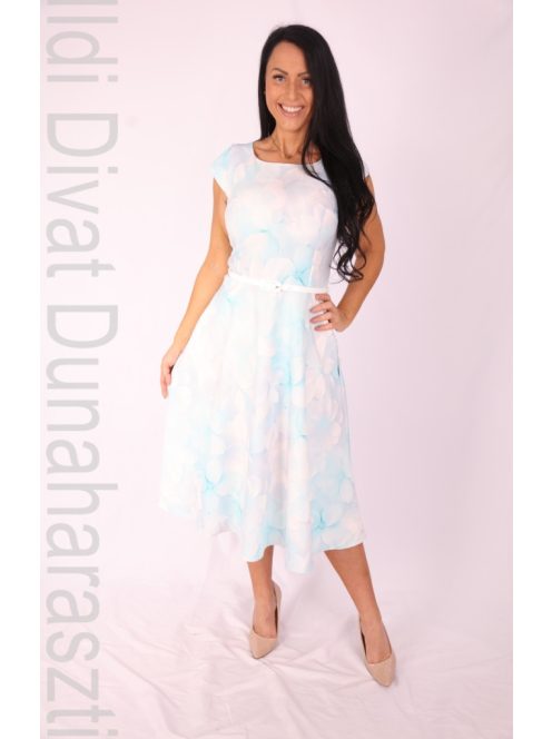 Gotta Menta-Szürke Virágmintás Golde Ruha